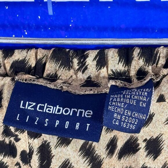 Liz Claiborne Lizsport Cheetah Leopard "Into the Wild" Lightweight Pants Bottoms - Picture 4 of 5